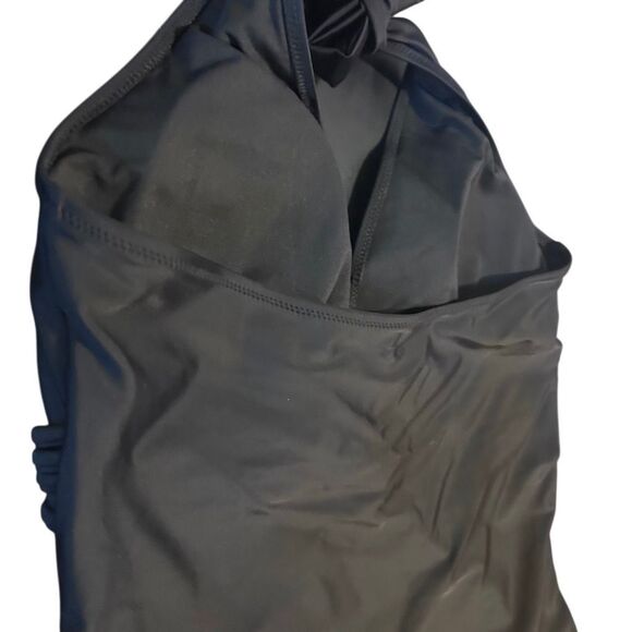 Smismivo Black Size L Tummy Control Ruched Swimwear Halter One Piece Swimsuit Ba - Picture 5 of 10